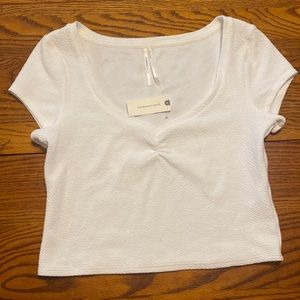 ✨NWT✨ White Anthropologie V-Neck Cropped Top